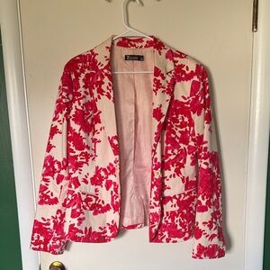 Red and Pink Floral Blazer